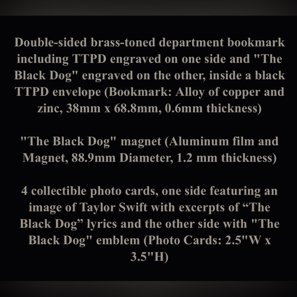 Tortured Poets Department Collector's Edition Deluxe CD The Black Dog Edition - Picture 6 of 8